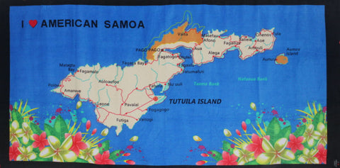 Bath Towel, American Samoa Map Design