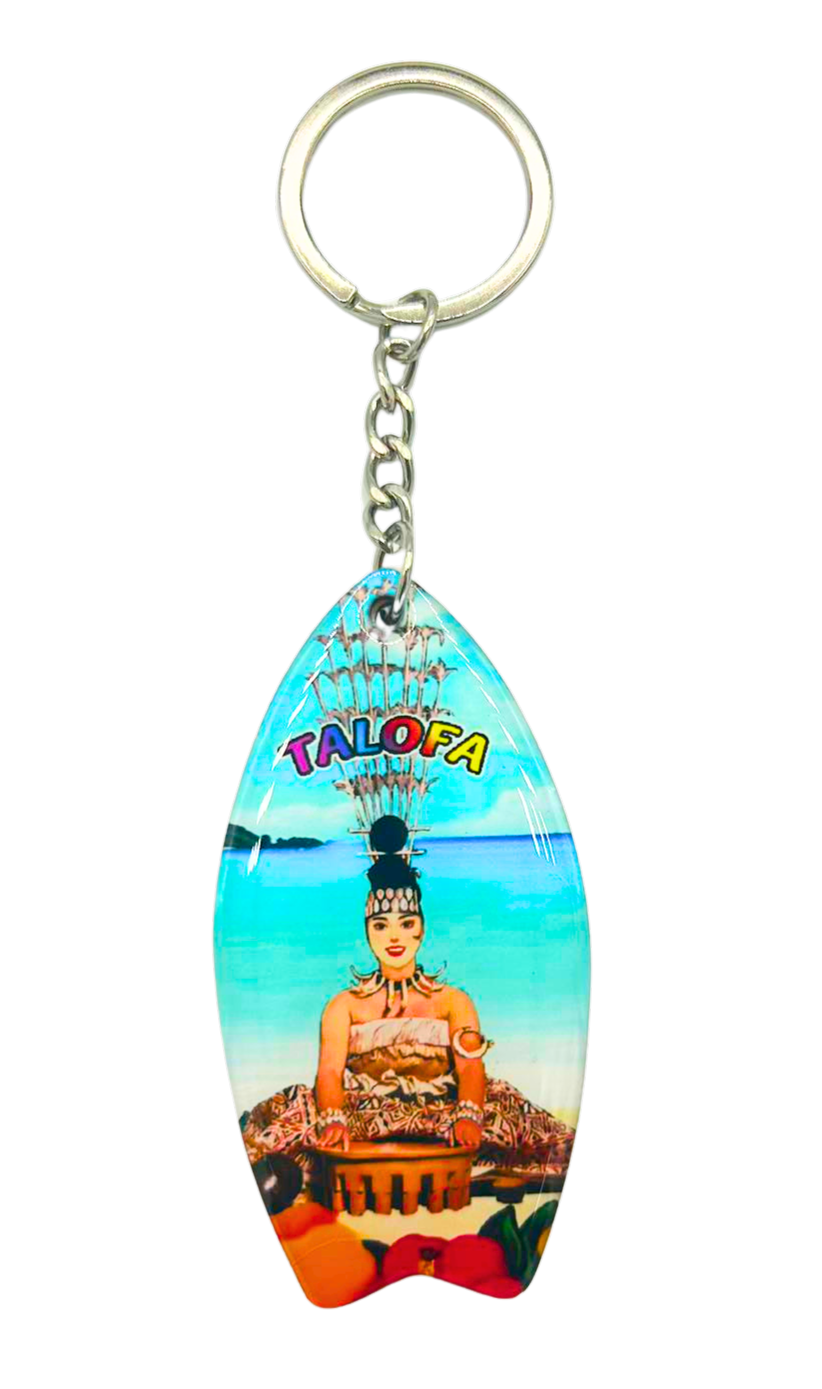 Samoan Taupou Art Teine Samoa Design Keychain - Unique and Authentic Souvenir