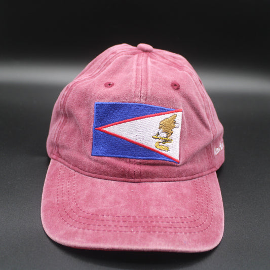 Baseball Cap with American Samoa Flag Design - Maroon Color