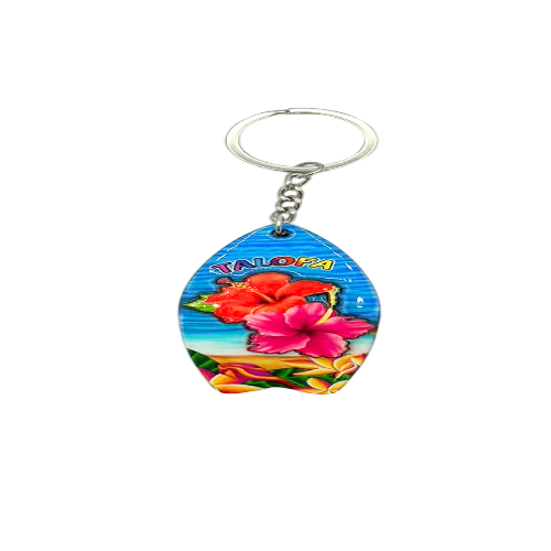 Talofa, Hibiscus Design Key Chain