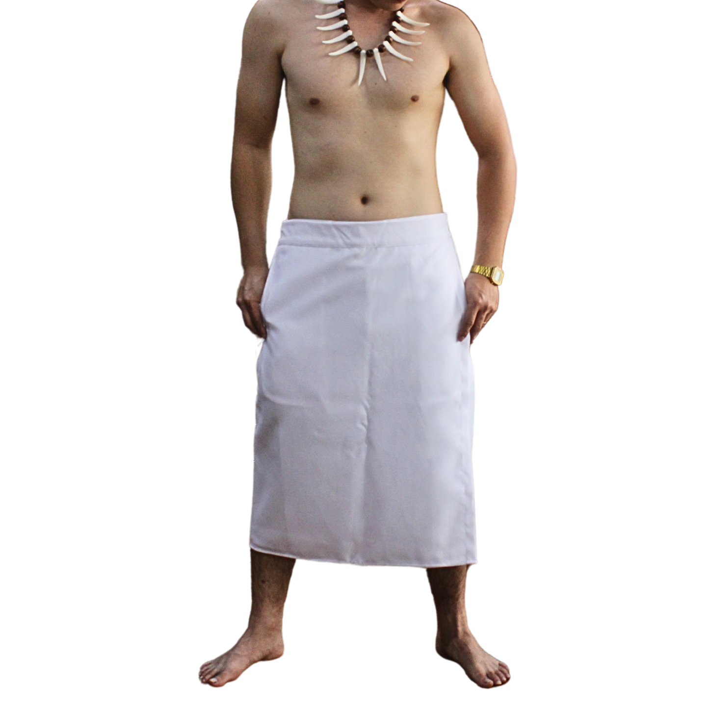 Long Sulu (Ie-Faitaga) Plain White – Traditional Samoan Attire for Every Occasion