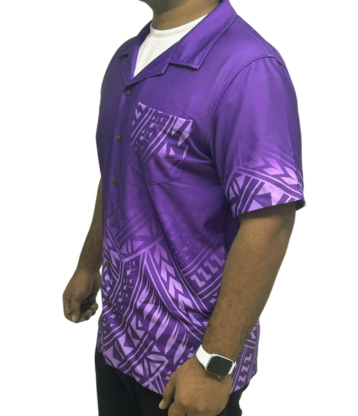 Violet Samoan/Polynesian Design Stretchable Shirt