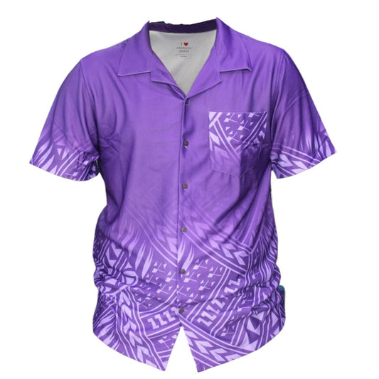 Violet Samoan/Polynesian Design Stretchable Shirt