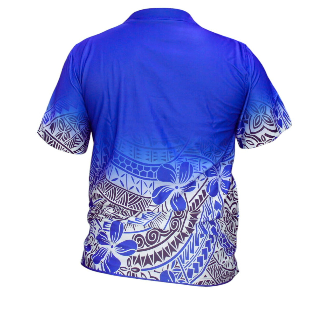 Blue & White Polynesian Design Shirt