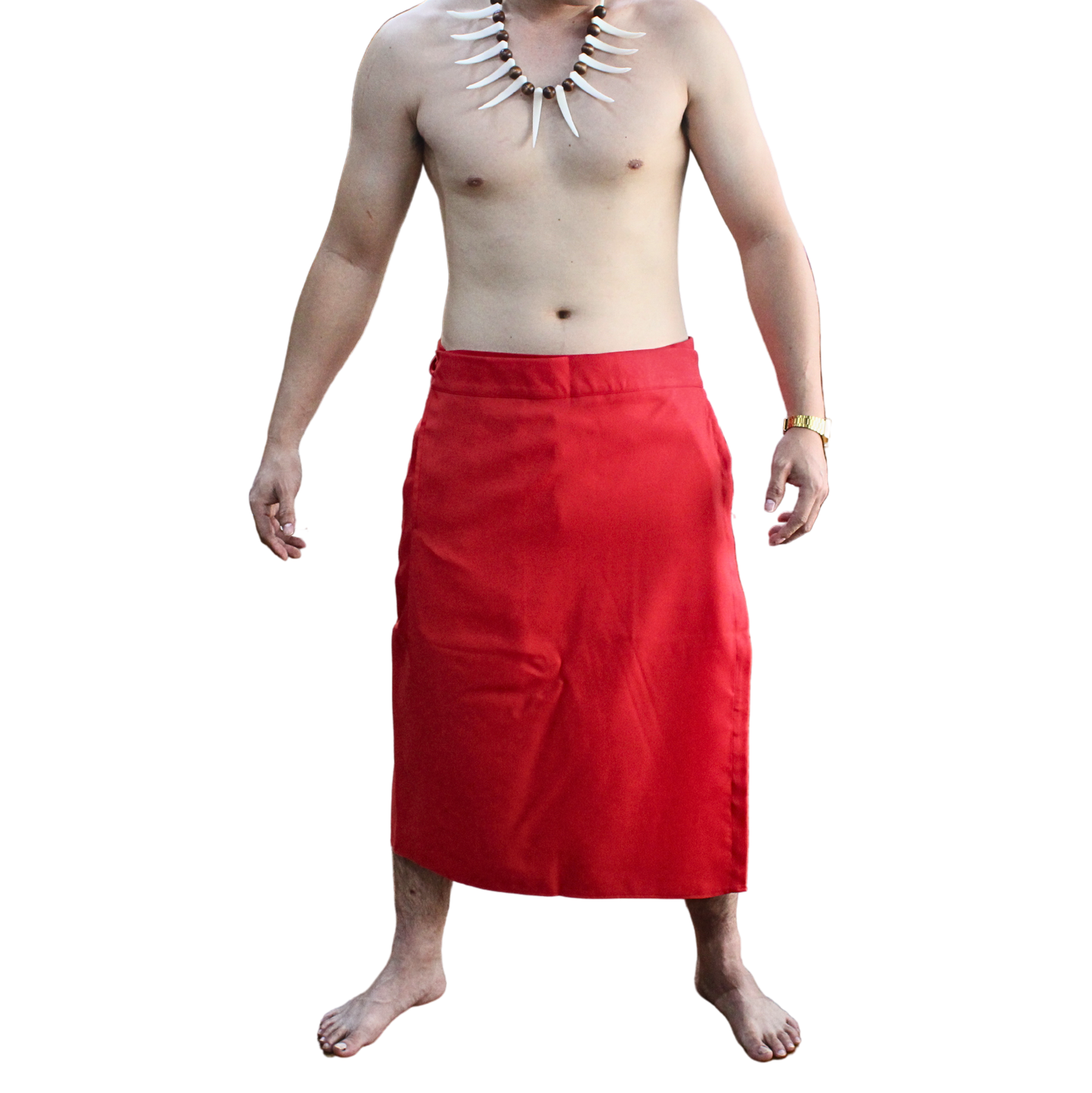 Long Sulu (Ie-Faitaga) Plain Red– Traditional Samoan Attire for Every Occasion