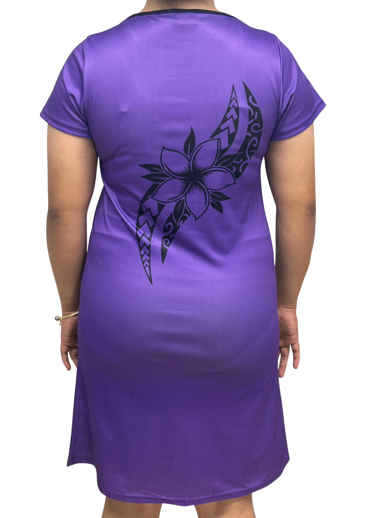 Samoan Design Flair Dress in Purple - Unique Island-Inspired Fashion