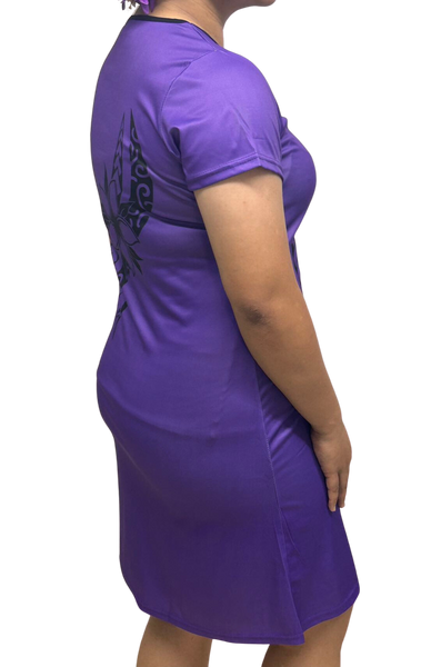 Samoan Design Flair Dress Purple Color