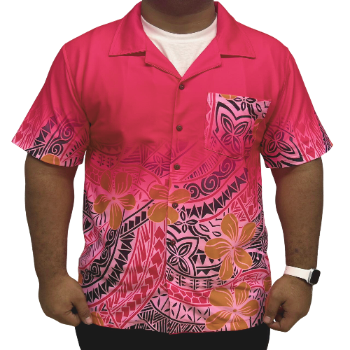 Rouge Short Sleeve Polynesian Design Shirt