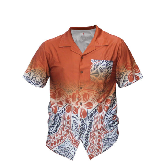 Samoan & Polynesian Tattoo Design Shirt Rust Color