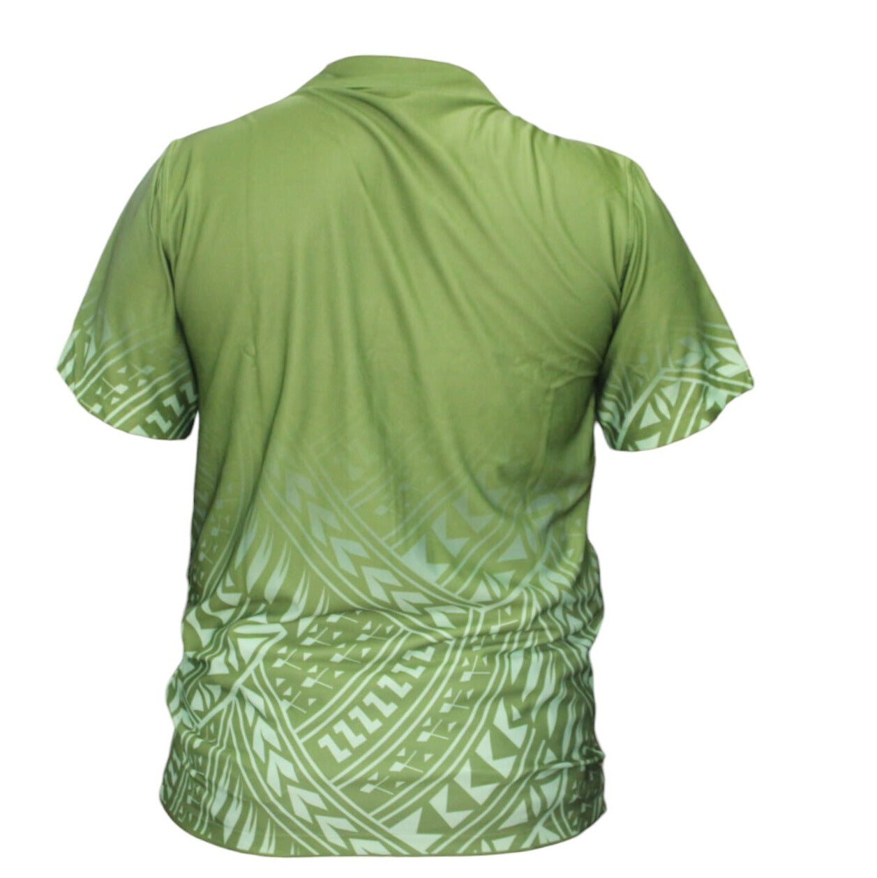 Pickle Green Short Sleeve Shirt Polynesian Design