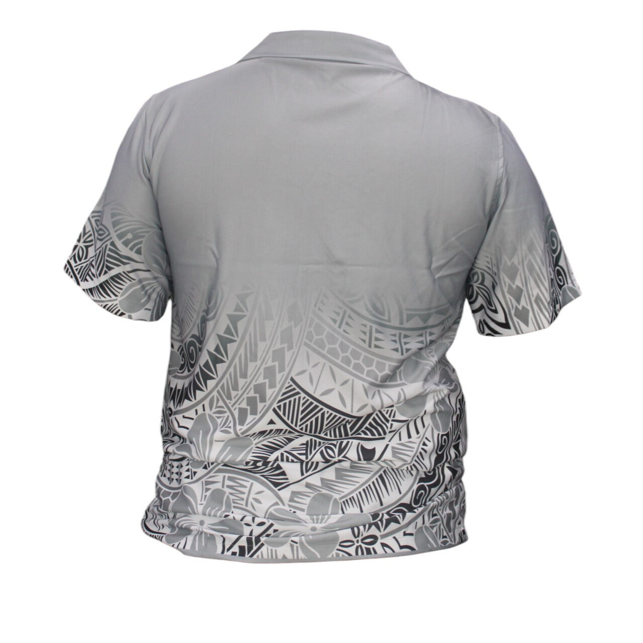 Gray & Black Short Sleeve Polynesian Shirt