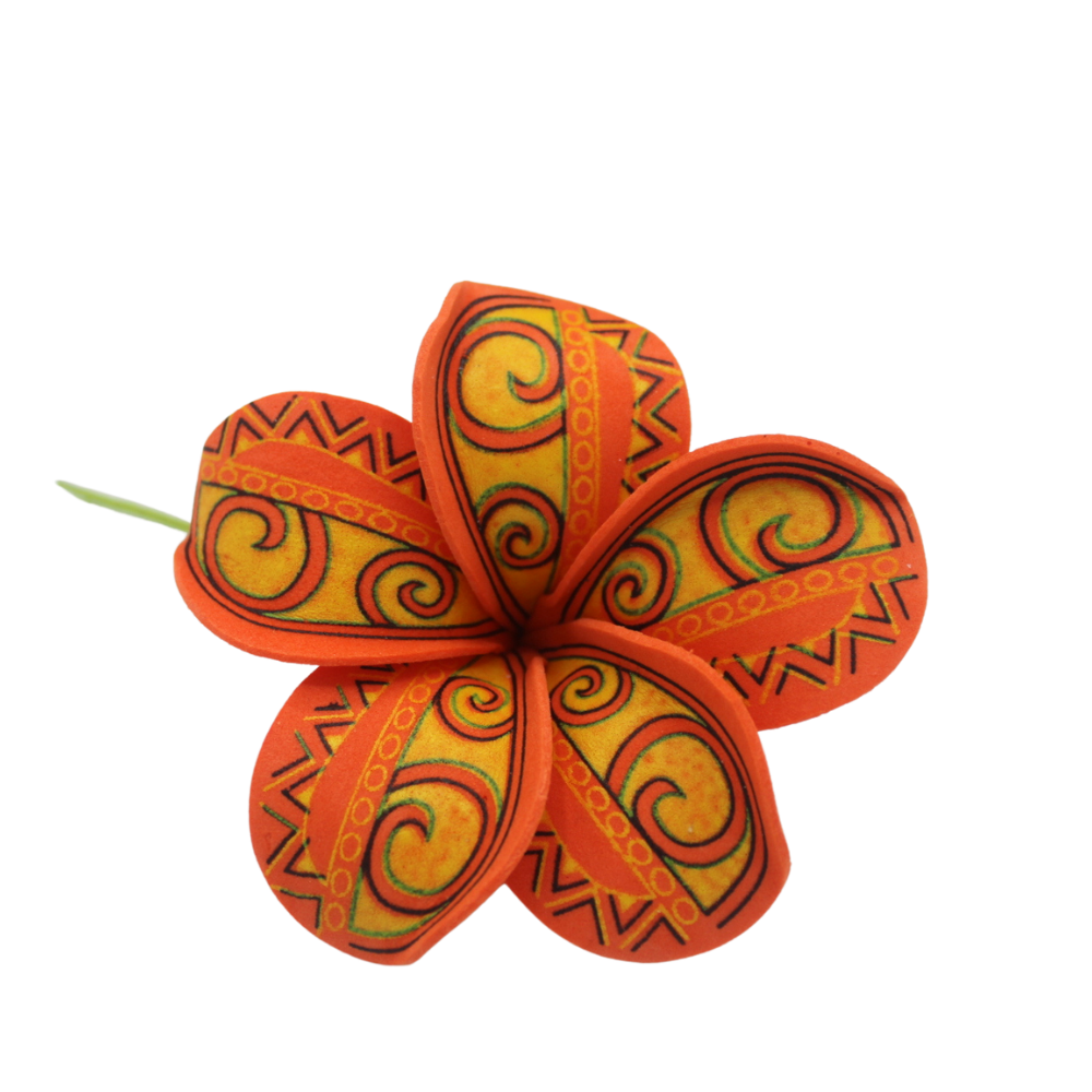 Sei, Artificial Sei Flower Plumeria with Samoan Tattoo Design