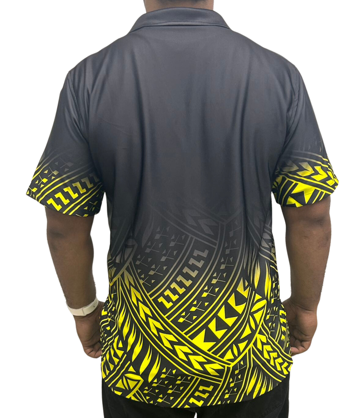 Black & Yellow Short Sleeve Samoan Design Shirt