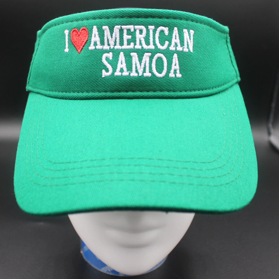 Sports Sun Visor (I Love American Samoa Design) - Green Color