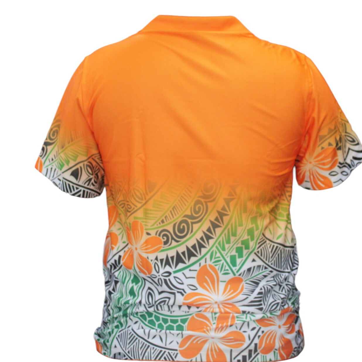 Tangerine Short Sleeve Polynesian Design Shirt