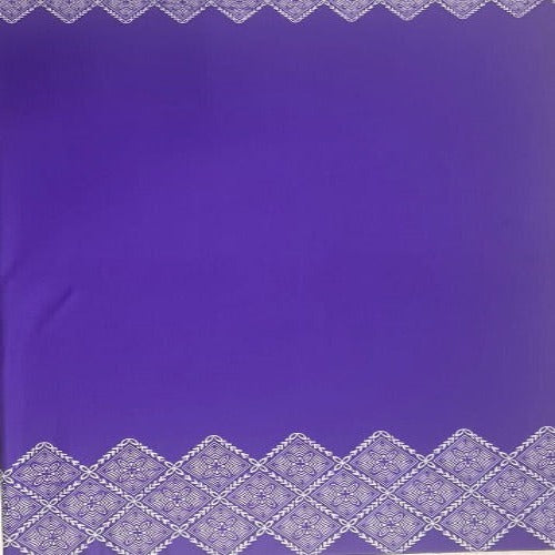 Stretchable Material white design on Purple