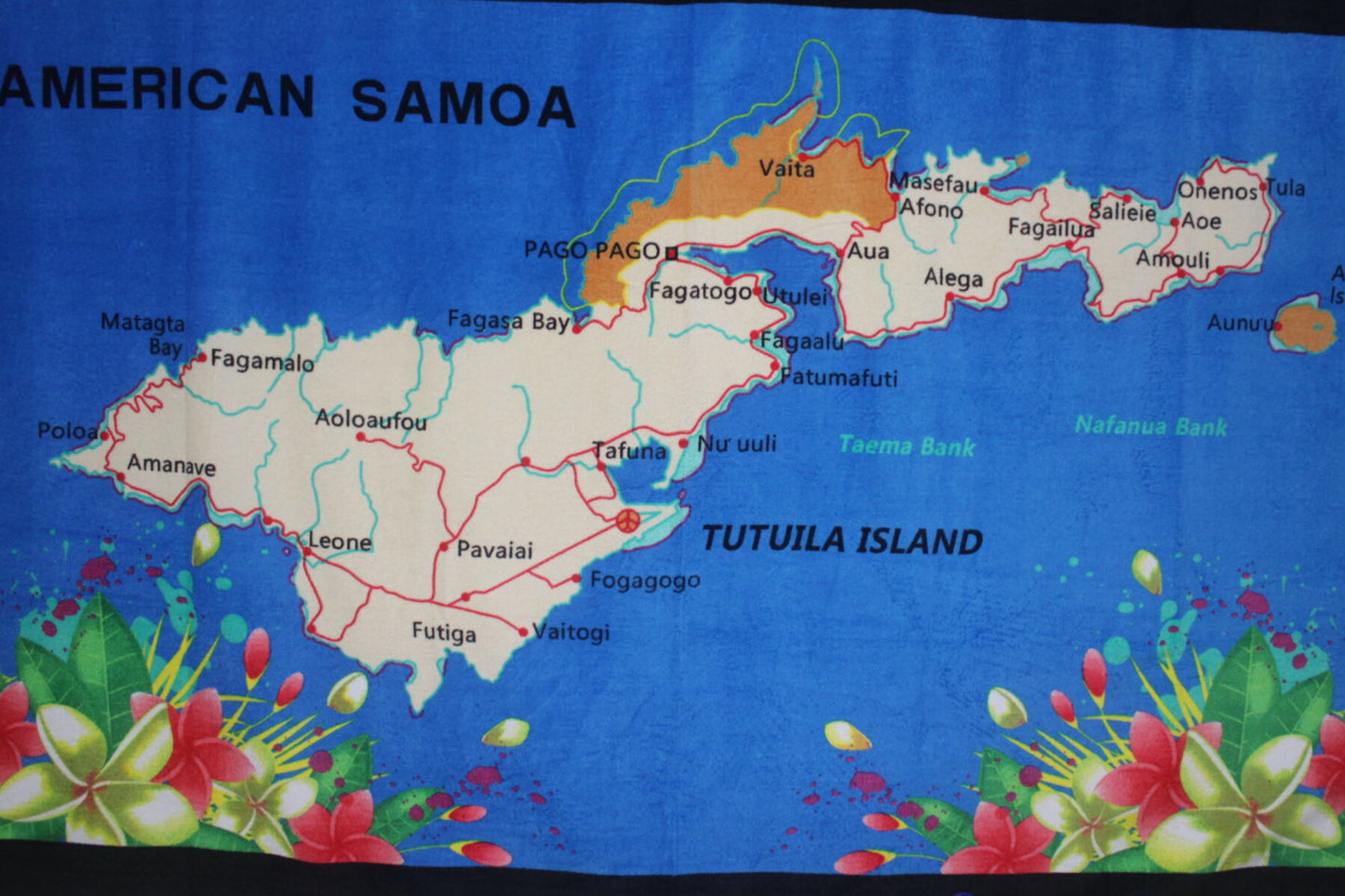 Bath Towel, American Samoa Map Design