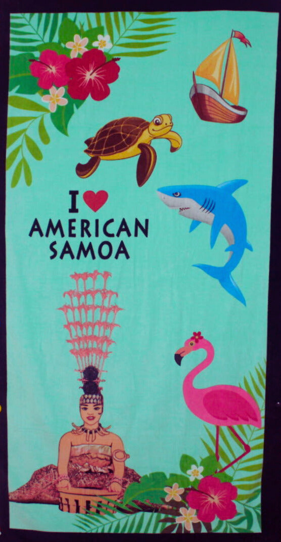 Bath Towel, Taupou Design with American Samoa