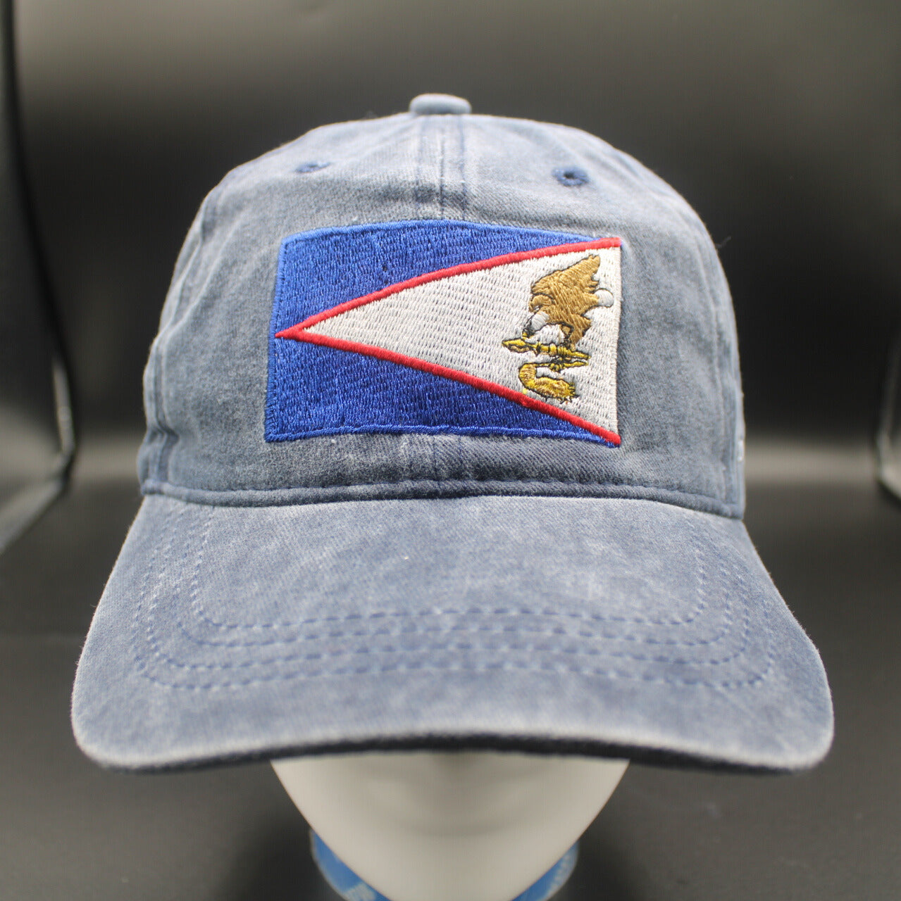 Baseball Cap ( American Samoa Flag Design) - Denim Blue Color