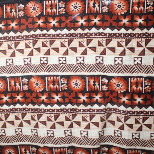 Samoan Tapa Design Dobby Cotton Print fabric; Size: 36"x44"