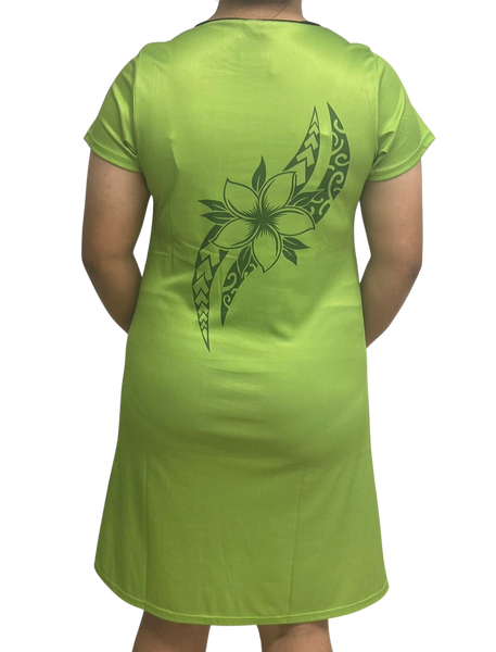 Samoan Design Dress Green Pear