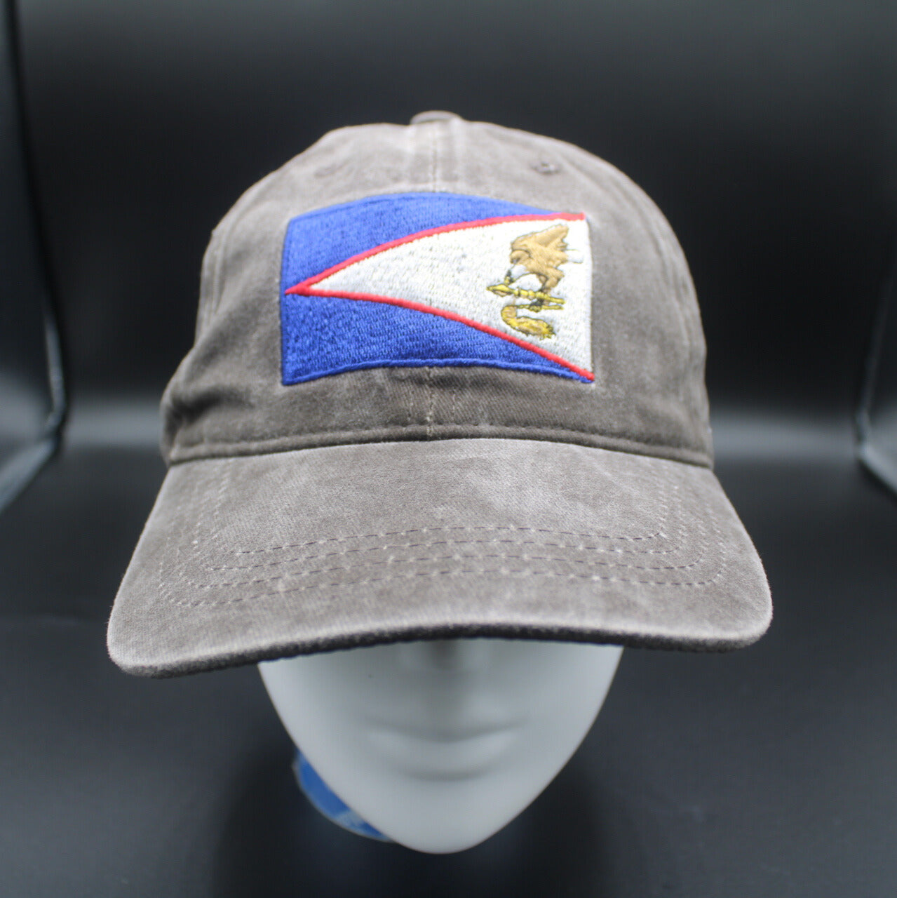 Baseball Cap (American Samoa Flag Design) - Dark Brown Color