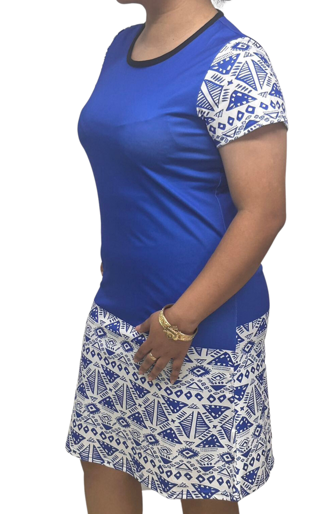 Samoan Design Dress Blue & White – Manu'a Store