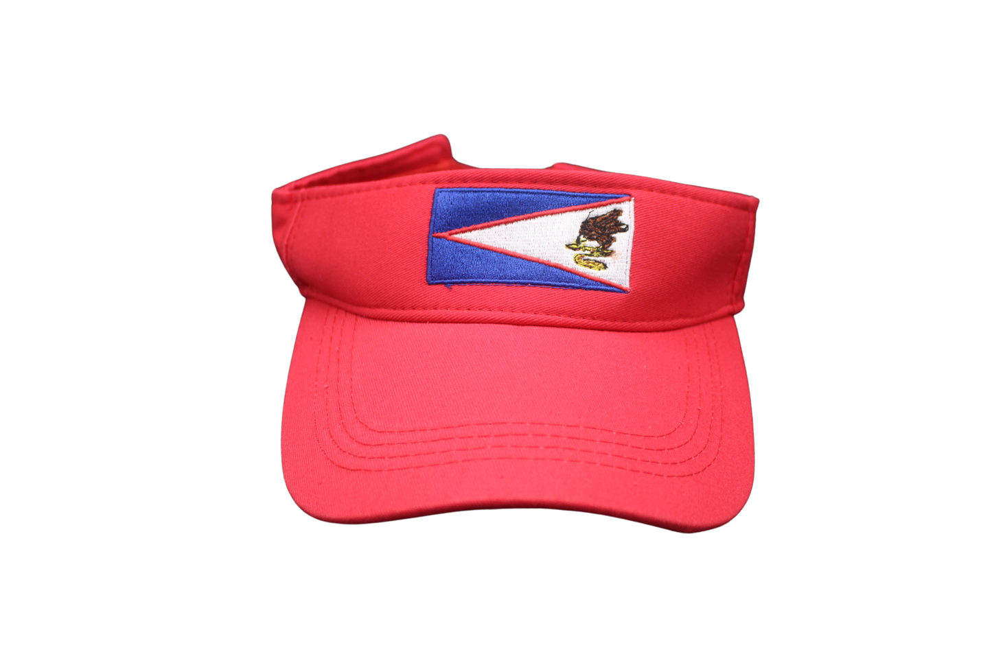 Sports Sun Visor with American Samoa Flag Design - Red Color