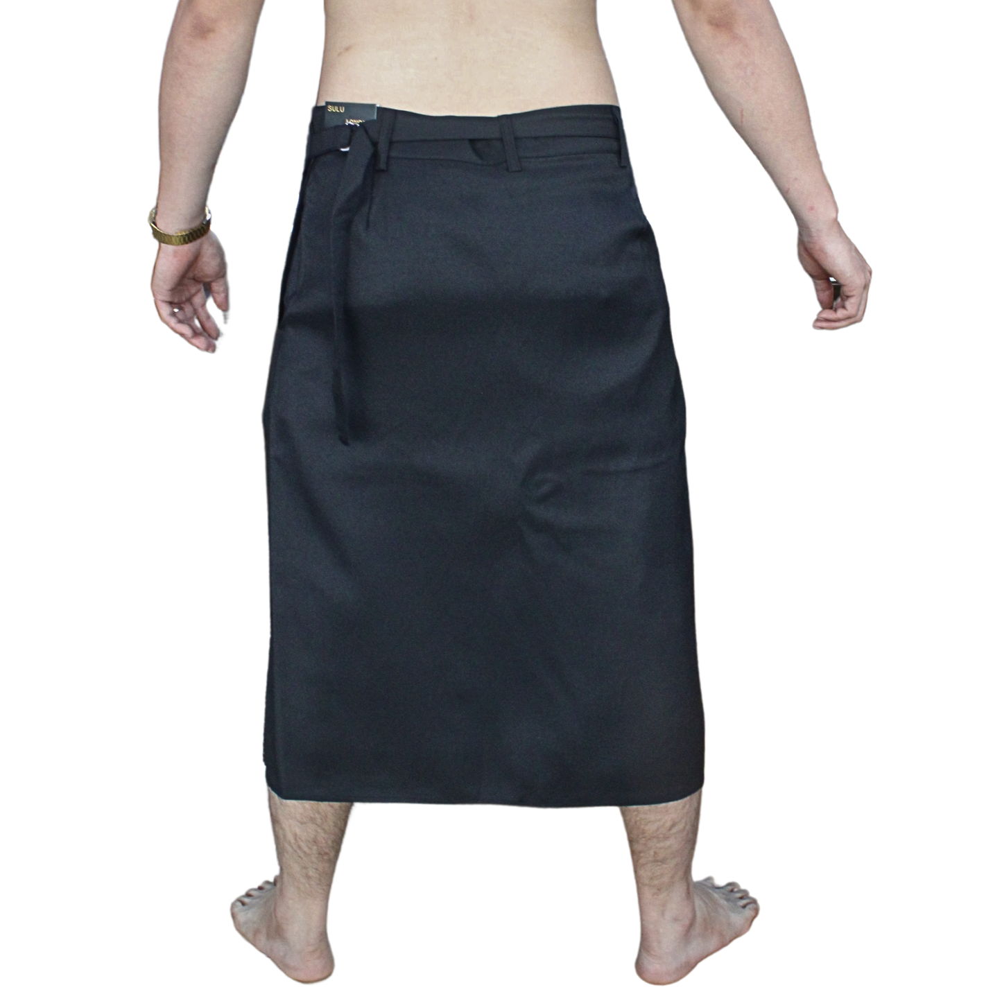 Long Sulu (Ie-Faitaga) Plain Black – Traditional Samoan Attire for Every Occasion