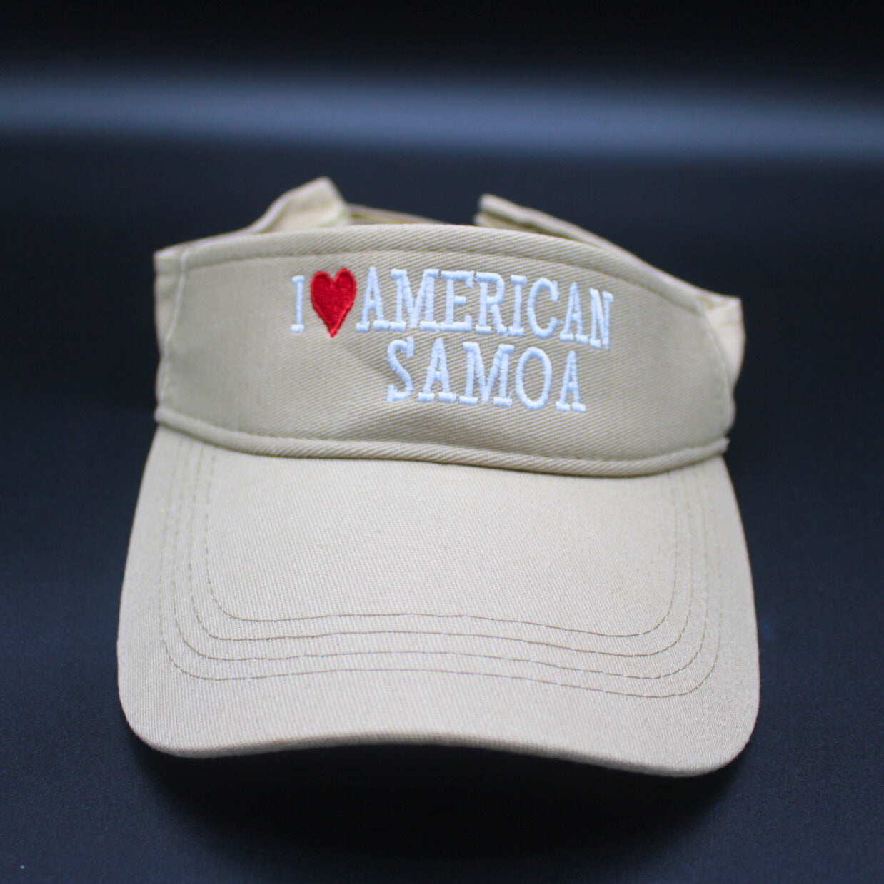 Sports Sun Visor( I love American Samoa  Design)-Khaki Color