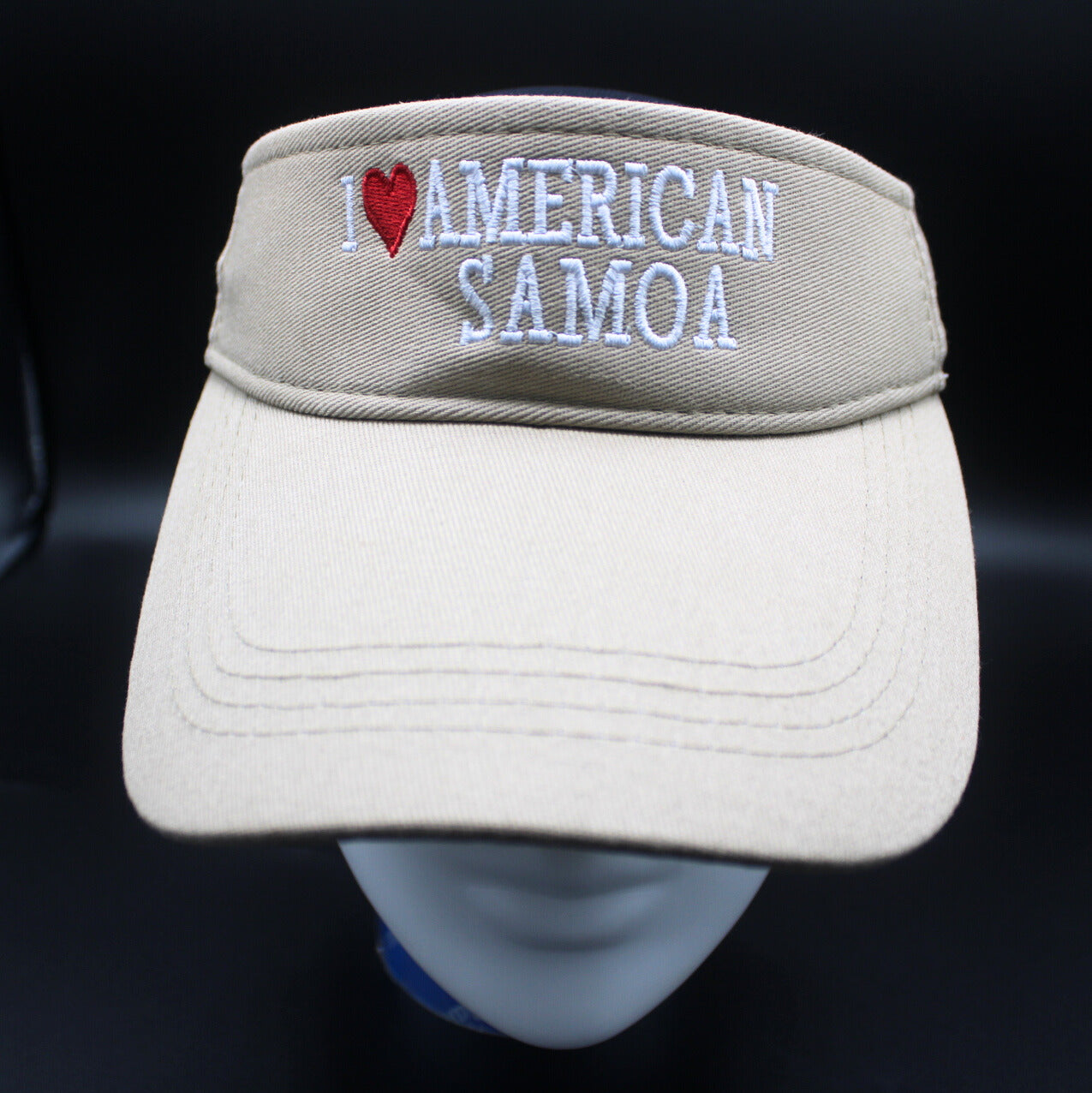 Sports Sun Visor( I love American Samoa  Design)-Khaki Color