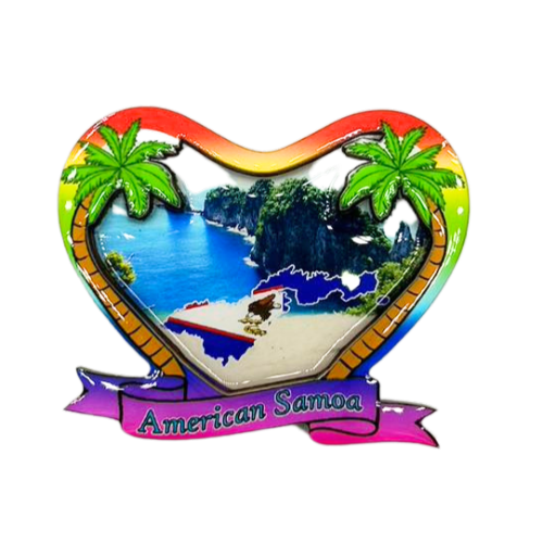 Heart Shape with American Samoa flag gift magnet design
