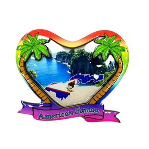 Heart Shape with American Samoa flag gift magnet design