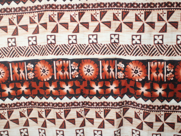 Samoan Tapa Design Dobby Cotton Print fabric; Size: 36"x44"