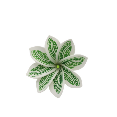 Sei, Artificial Sei Flower Plumeria with Samoan Tattoo Design