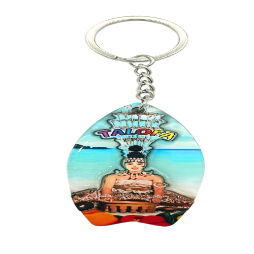 Samoan Taupou Art Teine Samoa Design Keychain - Unique and Authentic Souvenir