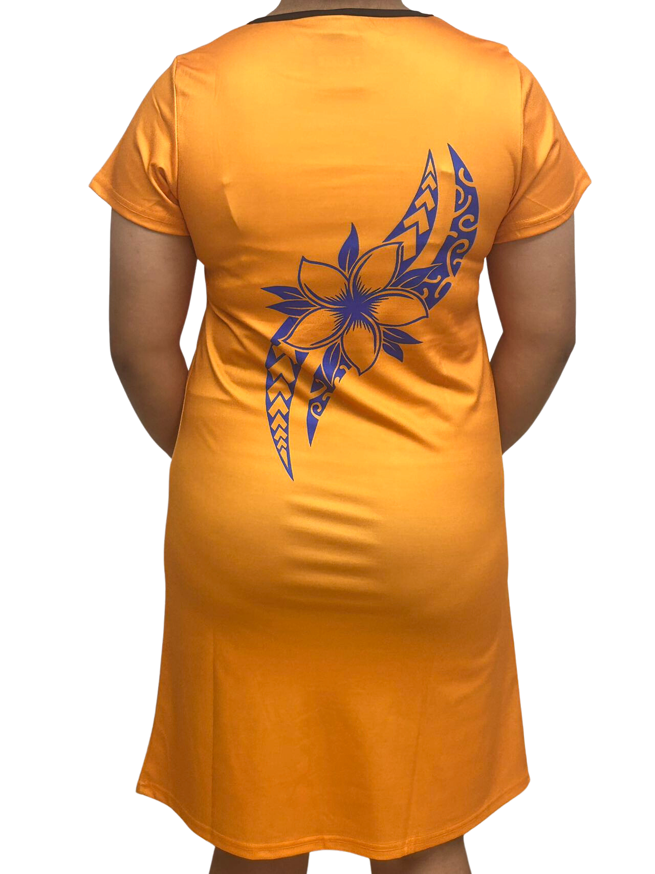 Samoan Design Dress Tangerine Color