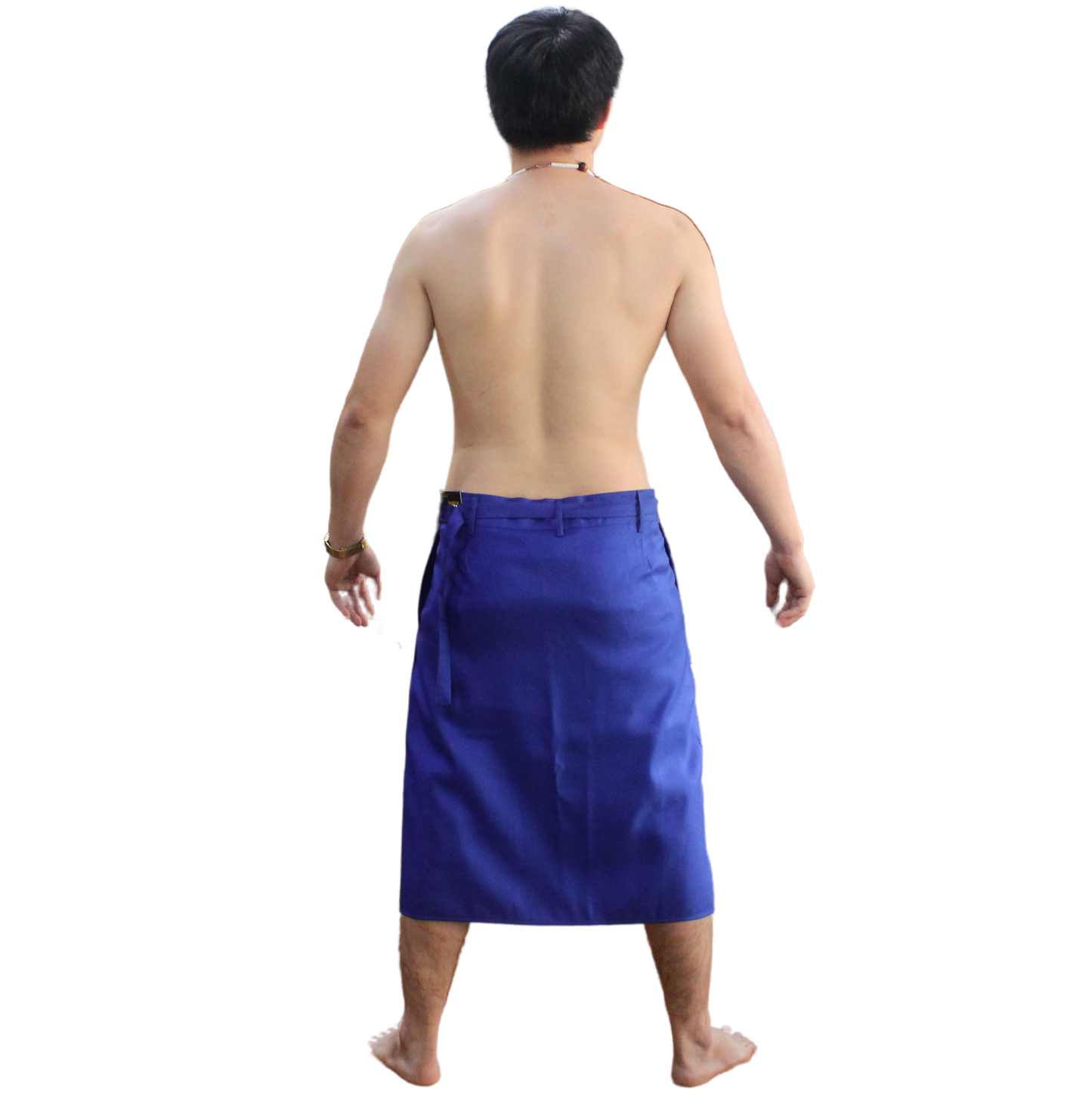 Long Sulu (Ie-Faitaga) Plain Blue – Traditional Samoan Attire for Every Occasion