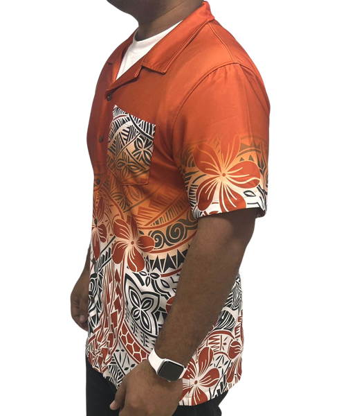 Samoan & Polynesian Tattoo Design Shirt Rust Color