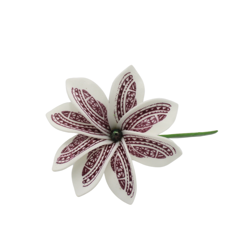 Sei, Artificial Sei Flower Plumeria with Samoan Tattoo Design