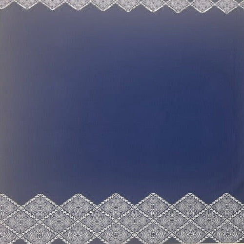 Stretchable Material White on Navy Blue- Size: 60"x36"
