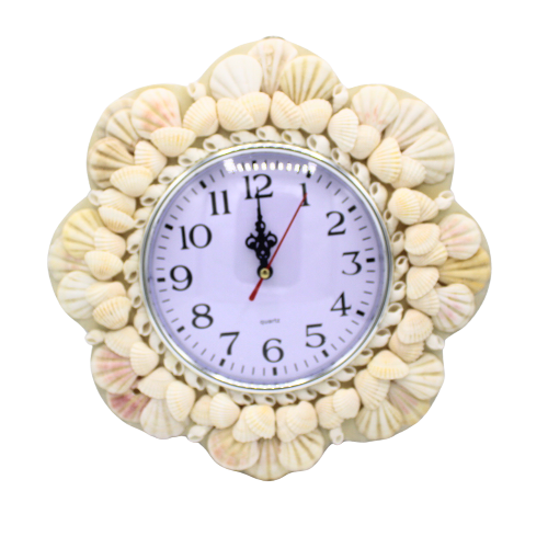 Seashell Wall Clock, Abalone Shell, Flower Shape