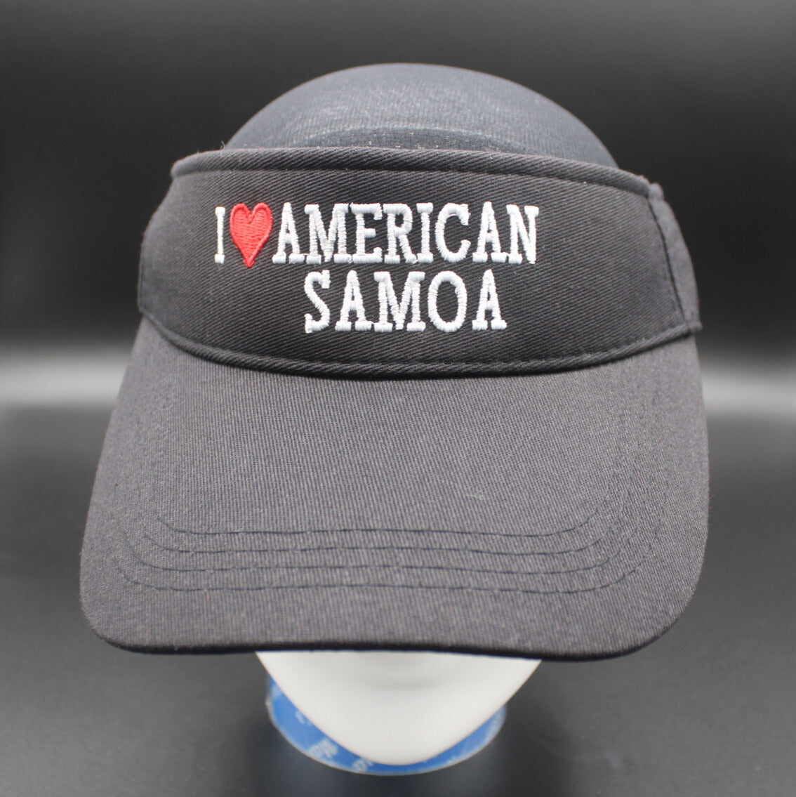 Sports Sun Visor (I Love American Samoa Design) - Black Color