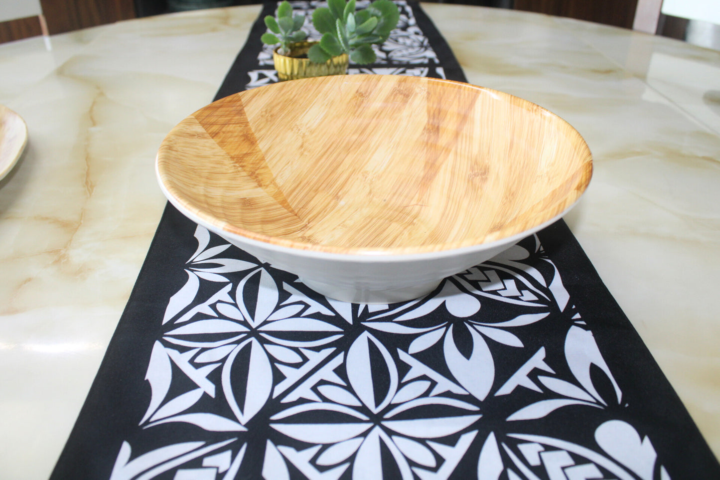 Serving Platters for Party Supplies, Unbreakable Bowl, Bamboo Imitation Reusable Bowl, Dishwasher Safe