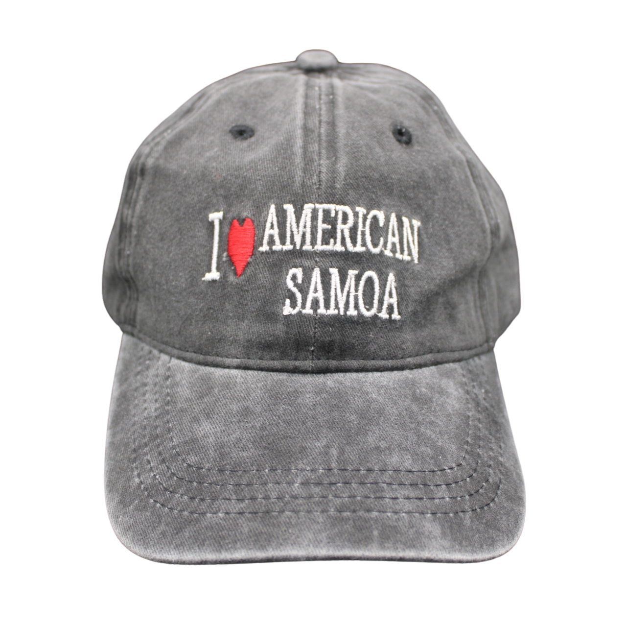 Baseball Cap  (I Love American Samoa Design)-Black Color