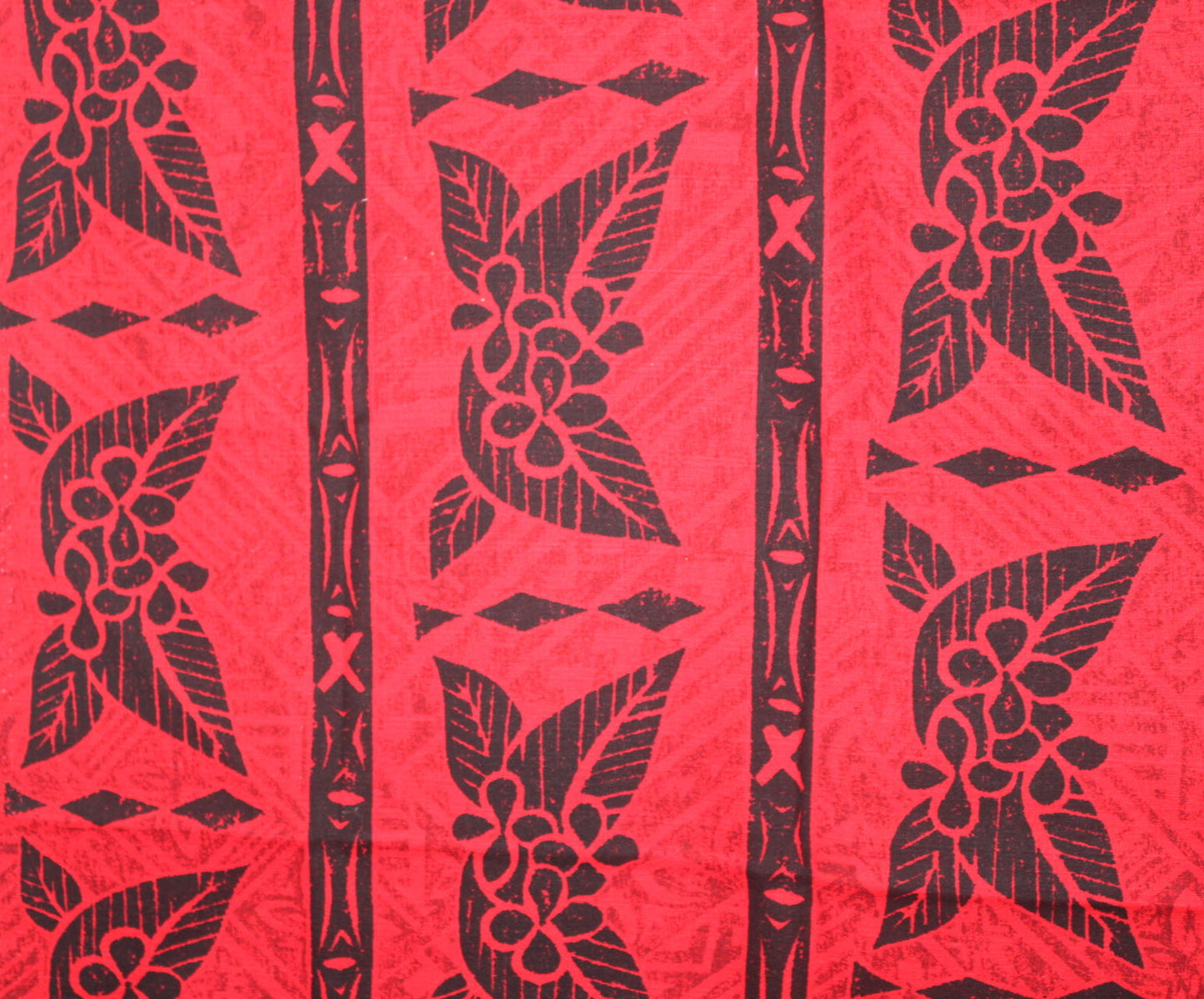 Samoan Design Dobby Cotton Print fabric; Red ; Size: 40"x44"