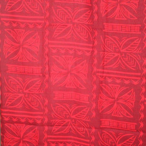 Samoan Design Dobby Cotton Print fabric; Red ; Size: 44"x44"