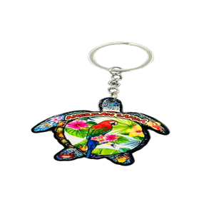 Island Style turtle shape key chain, Parrot design