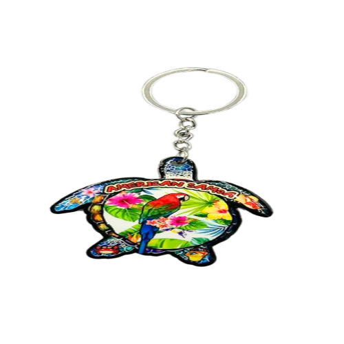 Island Style turtle shape key chain, Parrot design