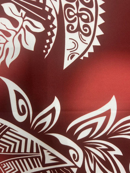 Stretchable Material Pineapple design White on Maroon- Size: 60"x36"